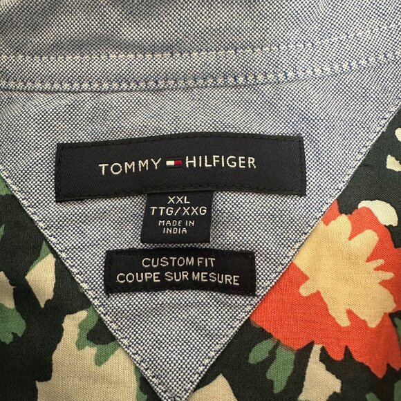 Tommy Hilfiger Mens Custom Fit Floral Button-Up Shirt XXL Hawaiian Tropical - Picture 4 of 8